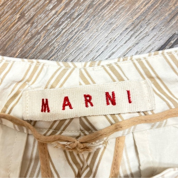 Marni Striped Flare Designer Beige Off White 2000s Bootcut Beige Made In Italy 4 - Picture 5 of 8